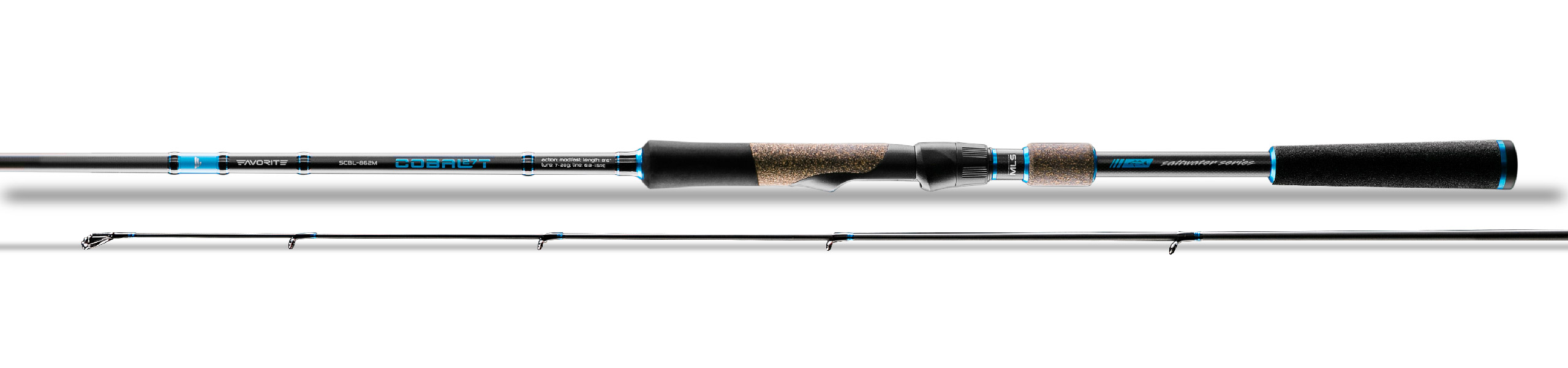 Canne Favorite Cobalt SCBL-802ML 2,44m 5-18g PE 0,6-1,0 - Pêche Sel/Eau Douce